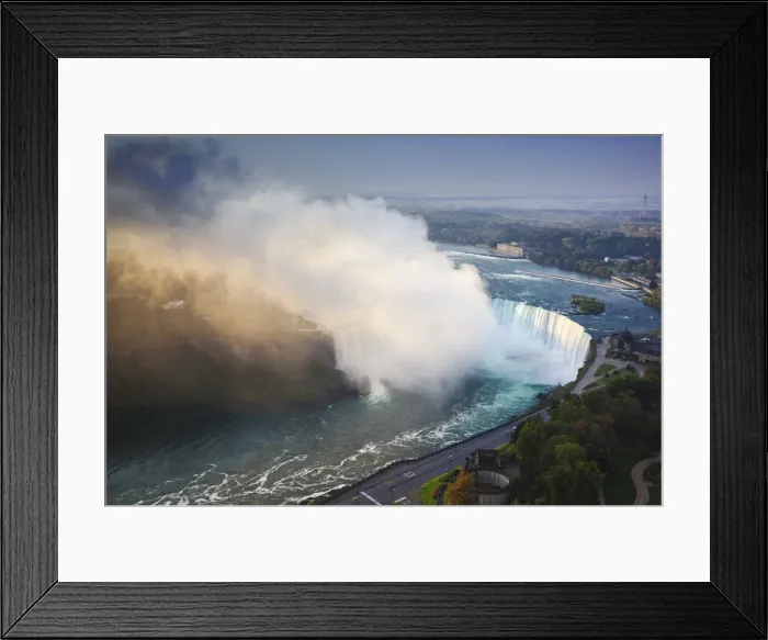 Framed Print : Canada and USA, Ontario and New York State, Niagara, Niagara Falls, View of Horseshoe