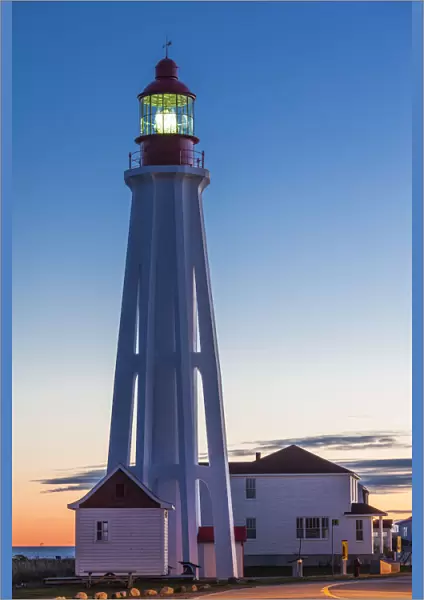 Canada, Quebec, Bas-Saint-Laurent Region, Rimouski, Pointe au Pere Lighthouse, dawn