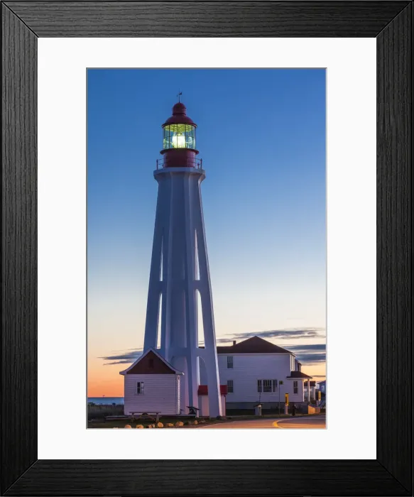 Framed Print : Canada, Quebec, Bas-Saint-Laurent Region, Rimouski, Pointe au Pere Lighthouse, dawn Framed Print : Canada, Quebec, Bas-Saint-Laurent Region, Rimouski, Pointe au Pere Lighthouse, dawn