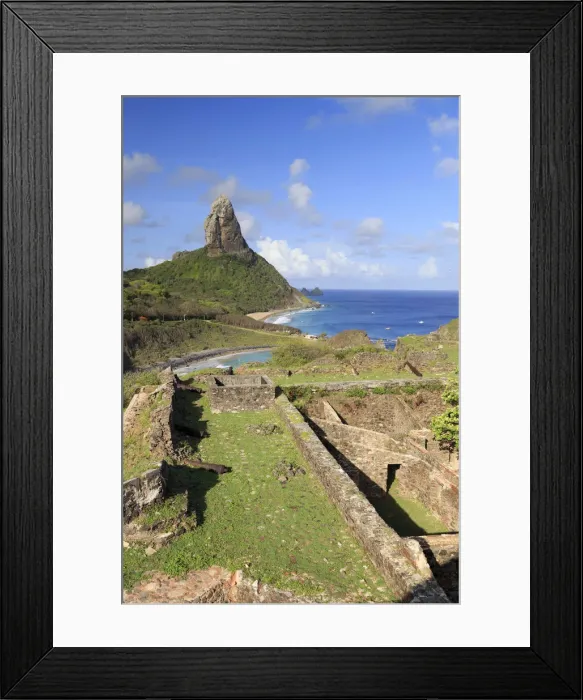 Framed Print : Brazil, Fernando de Noronha, Ruins of the historic Fortress Forte dos Remedios, Morro Framed Print : Brazil, Fernando de Noronha, Ruins of the historic Fortress Forte dos Remedios, Morro