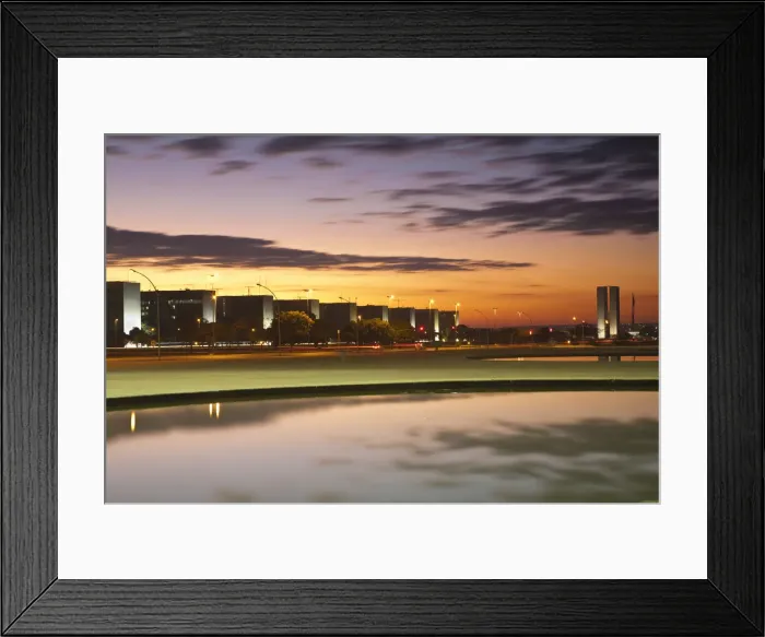 Framed Print : Brazil, Distrito Federal-Brasilia, Brasilia, National Congress of Brazil, designed Framed Print : Brazil, Distrito Federal-Brasilia, Brasilia, National Congress of Brazil, designed