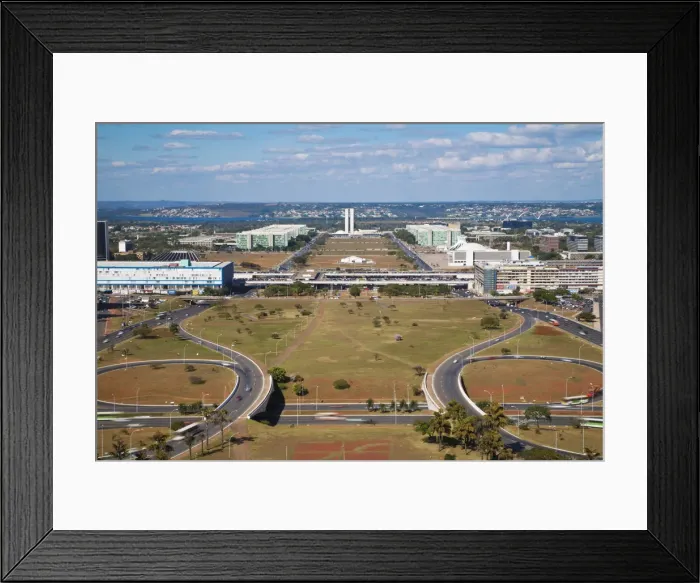 Framed Print : Brazil, Distrito Federal-Brasilia, Brasilia, View of Eixo Monumental from the TV Tower Framed Print : Brazil, Distrito Federal-Brasilia, Brasilia, View of Eixo Monumental from the TV Tower