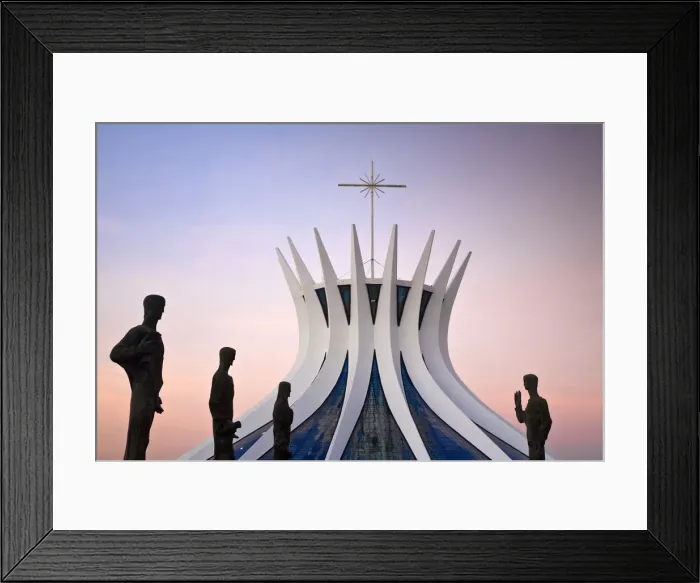 Framed Print : Brazil, Distrito Federal-Brasilia, Brasilia, Bronze sculptures representing Framed Print : Brazil, Distrito Federal-Brasilia, Brasilia, Bronze sculptures representing