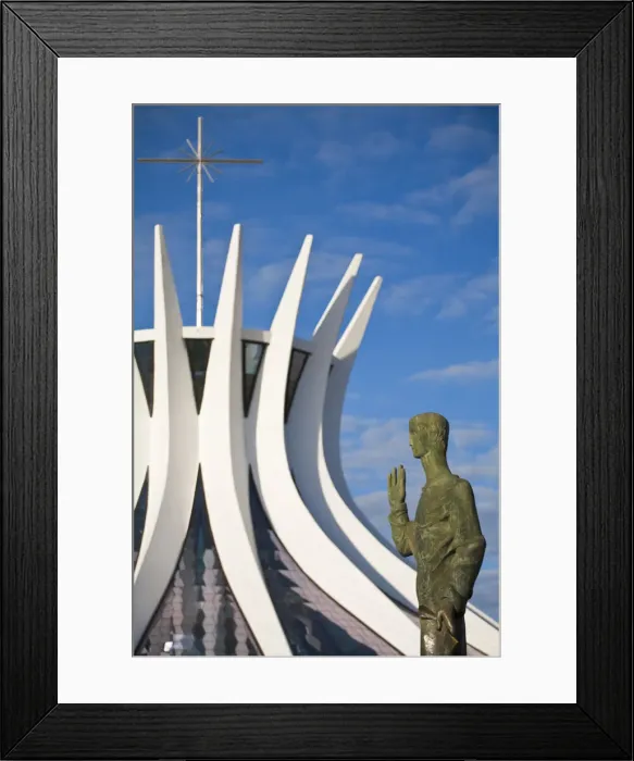 Framed Print : Brazil, Distrito Federal-Brasilia, Brasilia, Bronze sculptures representing Framed Print : Brazil, Distrito Federal-Brasilia, Brasilia, Bronze sculptures representing