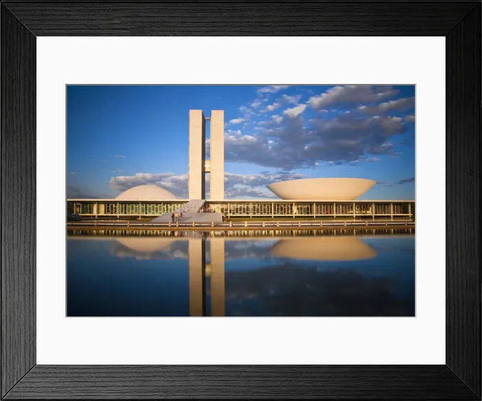 Framed Print : Brazil, Distrito Federal-Brasilia, Brasilia, National Congress of Brazil, designed Framed Print : Brazil, Distrito Federal-Brasilia, Brasilia, National Congress of Brazil, designed