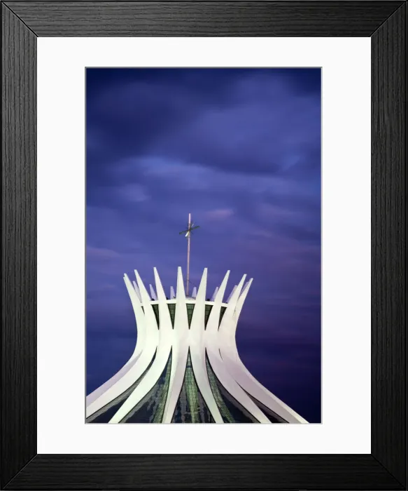 Framed Print : Brazil, Distrito Federal-Brasilia, Brasilia, Metropolitan Cathedral of Brasilia
