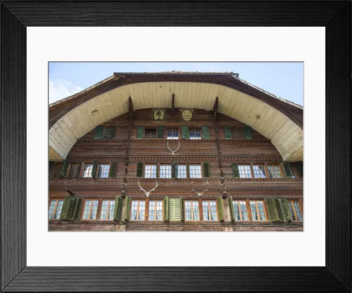 Framed Print : Traditional chalet, Simmental Valley, Berner Oberland, Switzerland Framed Print : Traditional chalet, Simmental Valley, Berner Oberland, Switzerland