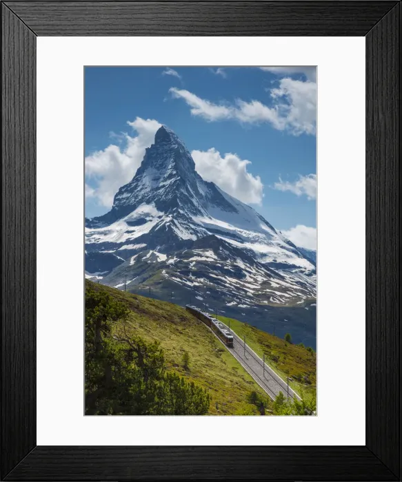Framed Print : Gornergrat railway & Matterhorn, Zermatt, Valais, Switzerland Framed Print : Gornergrat railway & Matterhorn, Zermatt, Valais, Switzerland