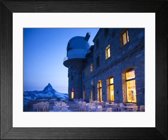 Framed Print : Gornergrat Kulm Hotel & Matterhorn, Zermatt, Valais, Switzerland Framed Print : Gornergrat Kulm Hotel & Matterhorn, Zermatt, Valais, Switzerland