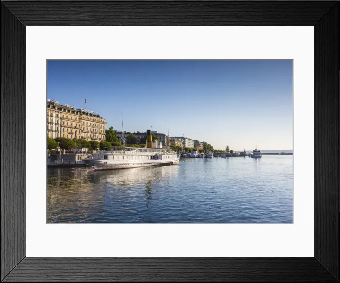 Framed Print : Quai de Mont-Blanc, Lake Geneva, Geneva, Switzerland Framed Print : Quai de Mont-Blanc, Lake Geneva, Geneva, Switzerland