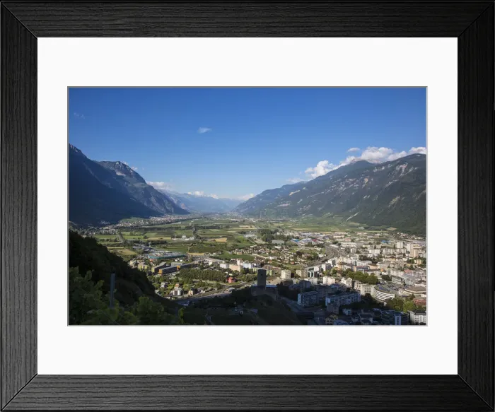 Framed Print : Martigny and the Rhone Valley, Valais, Switzerland Framed Print : Martigny and the Rhone Valley, Valais, Switzerland