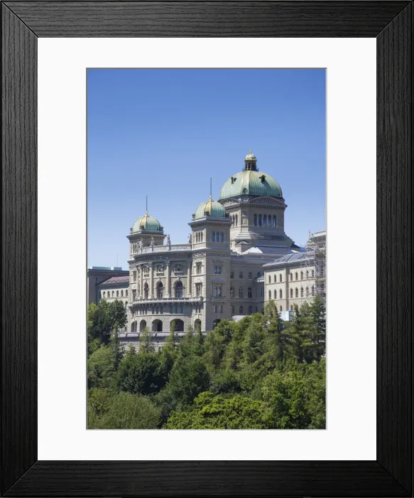Framed Print : Swiss Parliament Building (Bundeshaus), Bern (Berne), Berner Oberland, Switzerland
