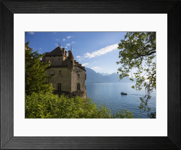 Framed Print : Chateau de Chillon, Montreaux, Lake Geneva, Switzerland Framed Print : Chateau de Chillon, Montreaux, Lake Geneva, Switzerland