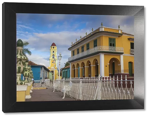 Cuba, Trinidad, Plaza Mayor, Museum Romantico and Museo National de la Lucha Contra