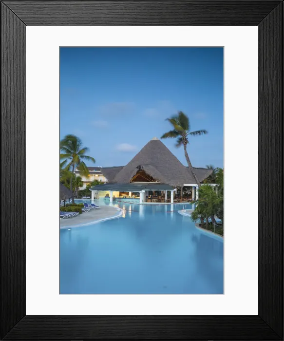 Framed Print : Cuba, Isla de la Juventud, Cayo Largo De Sur, Playa Lindamar, Swimming pool at Melia