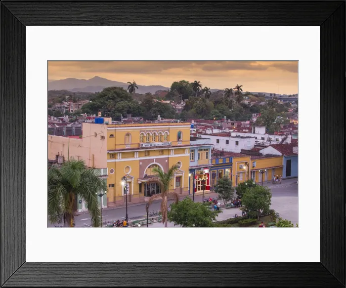 Framed Print : Cuba, Sancti Spiritus, Sancti Spiritus, View of Parque Serafin Sanchez, (the main