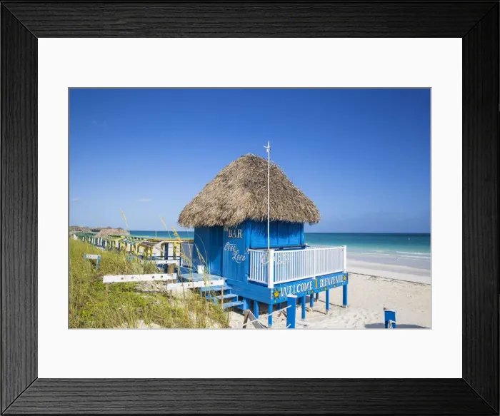 Framed Print : Cuba, Jardines del Rey, Cayo Guillermo, Playa Pilar, Thatched beach bar Coco Loco Framed Print : Cuba, Jardines del Rey, Cayo Guillermo, Playa Pilar, Thatched beach bar Coco Loco
