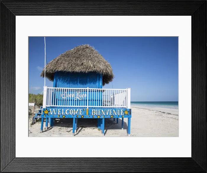 Framed Print : Cuba, Jardines del Rey, Cayo Guillermo, Playa Pilar, Thatched beach bar Coco Loco Framed Print : Cuba, Jardines del Rey, Cayo Guillermo, Playa Pilar, Thatched beach bar Coco Loco