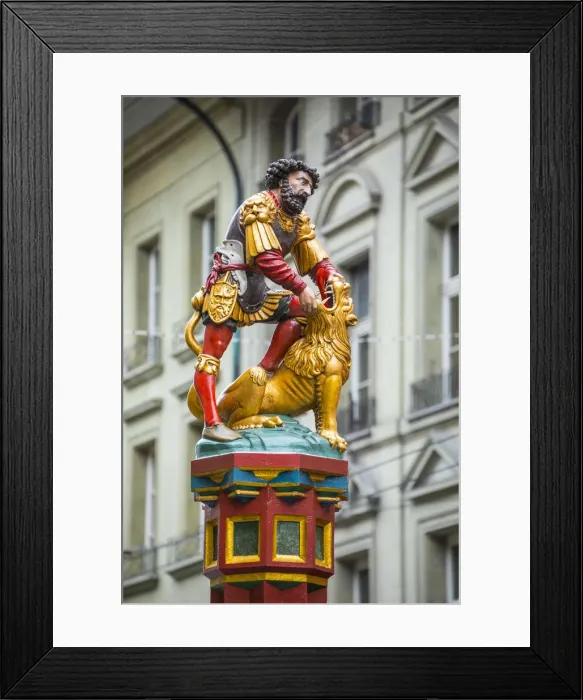Framed Print : Samson Fountain, Kramgasse, Bern, Berner Oberland, Switzerland Framed Print : Samson Fountain, Kramgasse, Bern, Berner Oberland, Switzerland