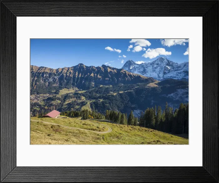 Framed Print : Wengen from Grutschalp, Berner Oberland, Switzerland Framed Print : Wengen from Grutschalp, Berner Oberland, Switzerland