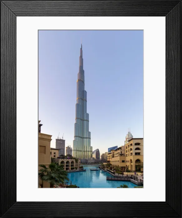 Framed Print : UAE, Dubai, Burj Khalifa from Dubai Mall Gardens Framed Print : UAE, Dubai, Burj Khalifa from Dubai Mall Gardens