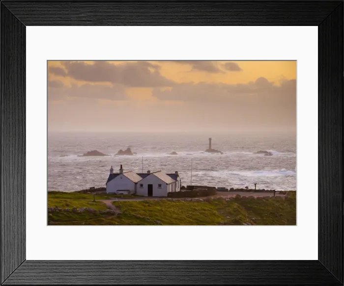 Framed Print : UK, England, Cornwall, Lands End and Longships Lighthouse Framed Print : UK, England, Cornwall, Lands End and Longships Lighthouse