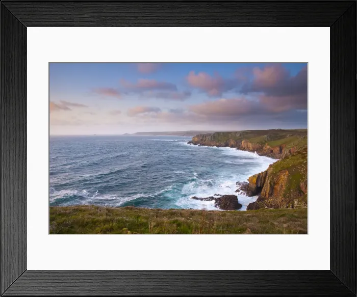 Framed Print : UK, England, Cornwall, Lands End looking North towards Sennen Cove Framed Print : UK, England, Cornwall, Lands End looking North towards Sennen Cove