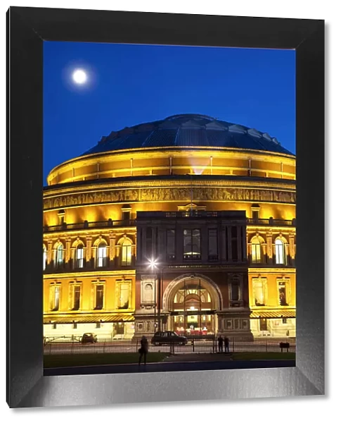 England, London, Kensington, Moon above Royal Albert Hall