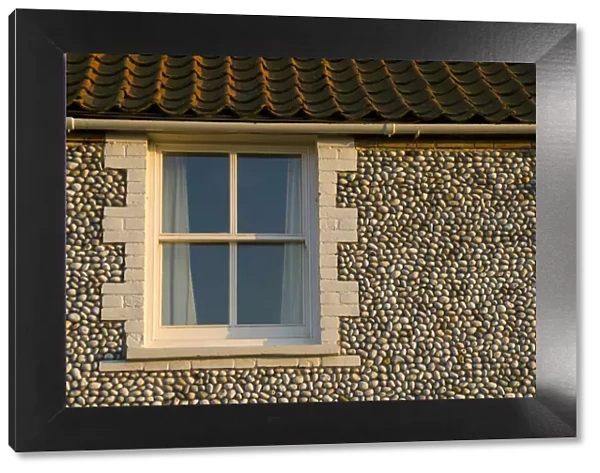 UK, England, Norfolk, Blakeney, Traditional flint walled houses