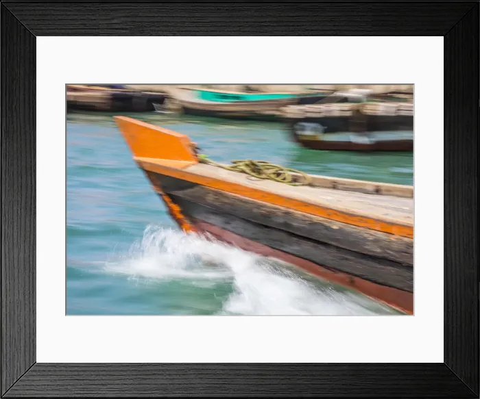 Framed Print : Bow of a small ferry boat on Dubai Creek, Dubai, United Arab Emirates Framed Print : Bow of a small ferry boat on Dubai Creek, Dubai, United Arab Emirates