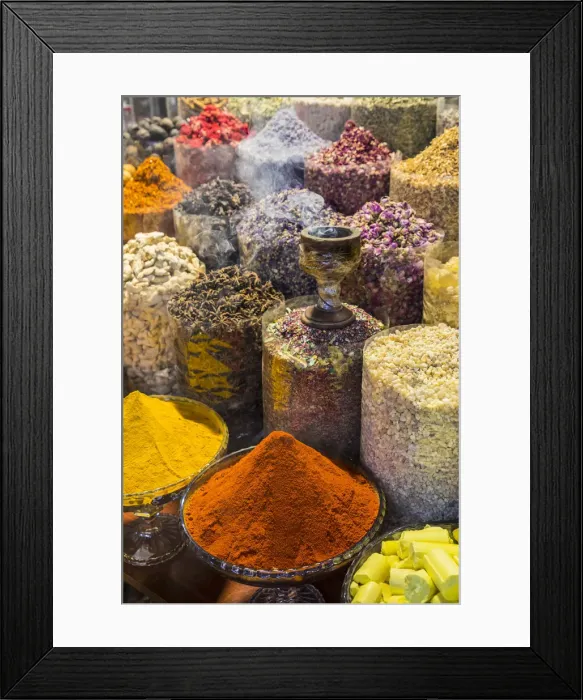 Framed Print : Spices at the Deira Souk, Dubai, United Arab Emirates Framed Print : Spices at the Deira Souk, Dubai, United Arab Emirates