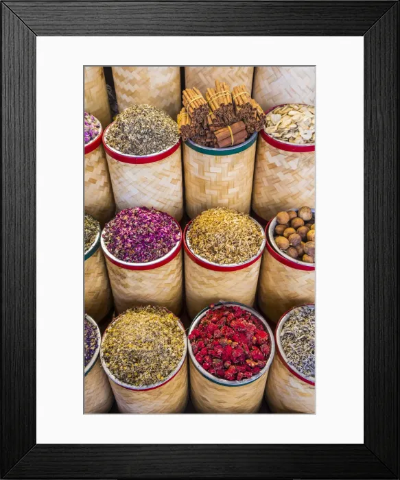 Framed Print : Spices, ocal souk, Deira, Dubai, United Arab Emirates Framed Print : Spices, ocal souk, Deira, Dubai, United Arab Emirates
