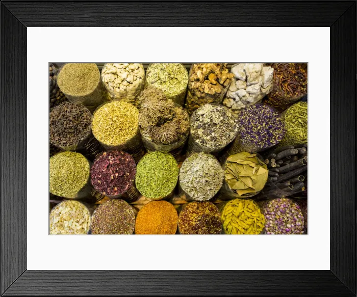 Framed Print : Spices at the Deira Souk, Dubai, United Arab Emirates