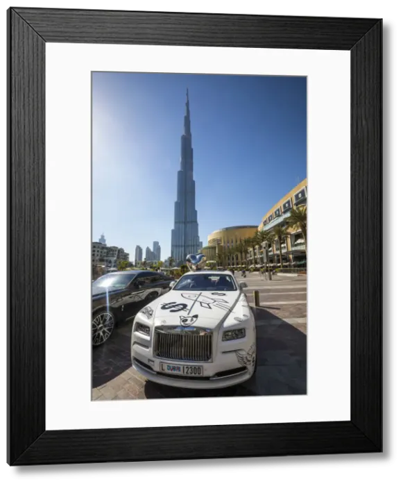 Framed Print : Rolls Royce & Burj Khalifa, Downtown, Dubai, United Arab Emirates Framed Print : Rolls Royce & Burj Khalifa, Downtown, Dubai, United Arab Emirates