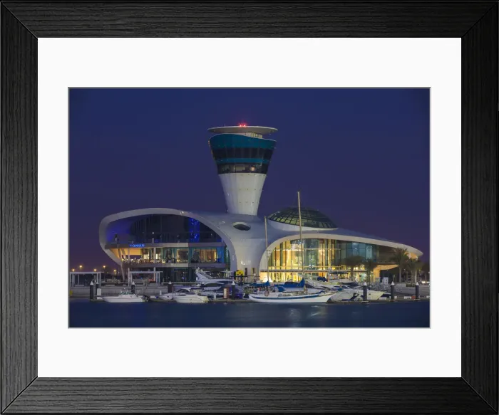 Framed Print : United Arab Emirates, Abu Dhabi, Yas Island, Yas Marina, Cipriani Italian restaurant