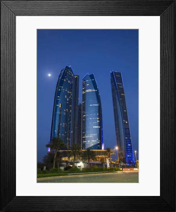 Framed Print : United Arab Emirates, Abu Dhabi, Etihad Towers Framed Print : United Arab Emirates, Abu Dhabi, Etihad Towers
