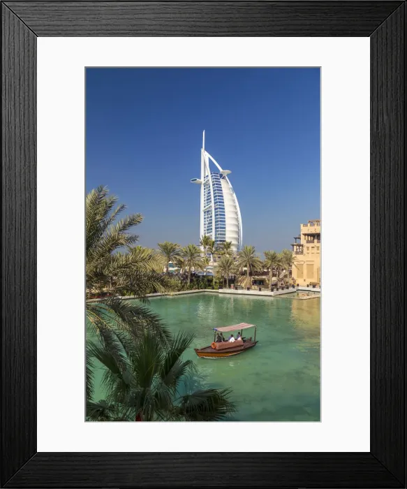 Framed Print : UAE, Dubai, Burj Khalifa from Madinat Jumeirah Gardens Framed Print : UAE, Dubai, Burj Khalifa from Madinat Jumeirah Gardens