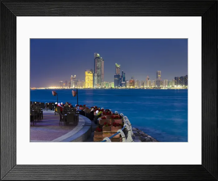 Framed Print : United Arab Emirates, Abu Dhabi, City Skyline Framed Print : United Arab Emirates, Abu Dhabi, City Skyline