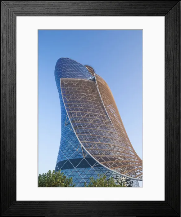 Framed Print : UAE, Abu Dhabi, Al Safarat Embassy Area, Capital Gate Tower Framed Print : UAE, Abu Dhabi, Al Safarat Embassy Area, Capital Gate Tower