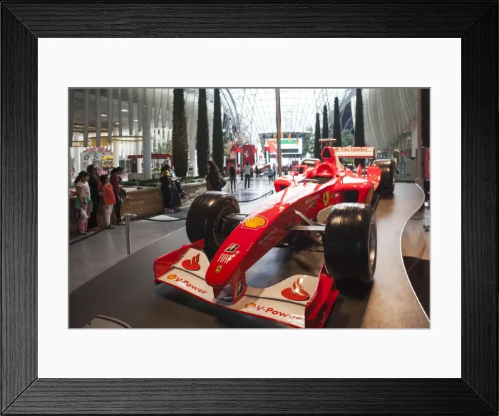 Framed Print : UAE, Abu Dhabi, Yas Island, Ferrari World Amusement Park, Ferrari Formula One racing car Framed Print : UAE, Abu Dhabi, Yas Island, Ferrari World Amusement Park, Ferrari Formula One racing car