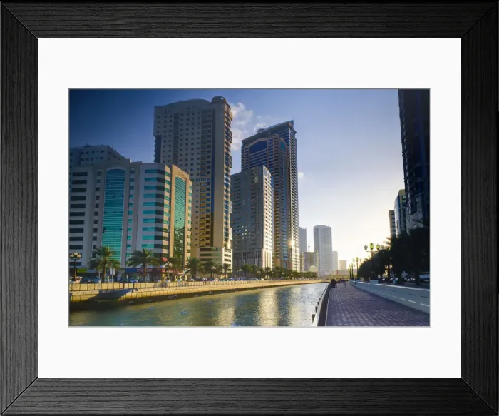 Framed Print : United Arab Emirates, Sharjah, Al Qasba Canal Framed Print : United Arab Emirates, Sharjah, Al Qasba Canal