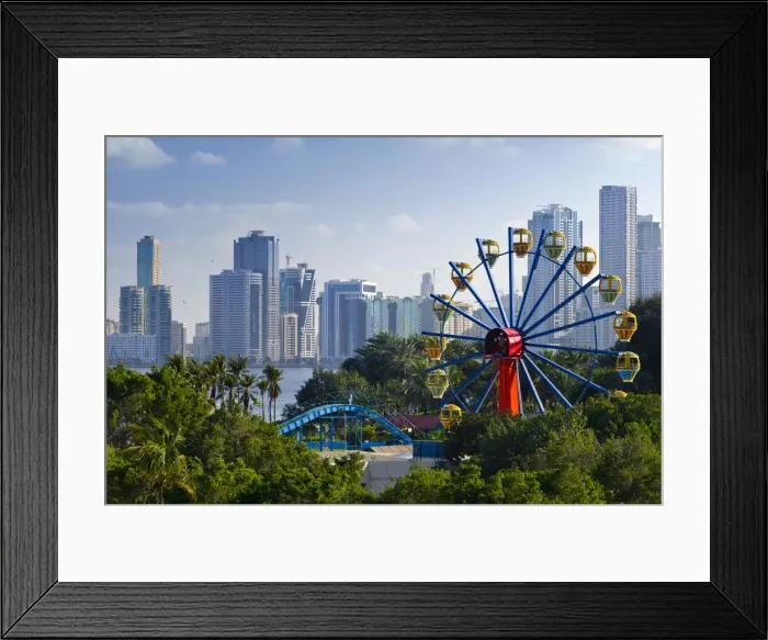 Framed Print : United Arab Emirates, Sharjah, Al Jazeera Park and Skyline beside Khalid Lagoon Framed Print : United Arab Emirates, Sharjah, Al Jazeera Park and Skyline beside Khalid Lagoon