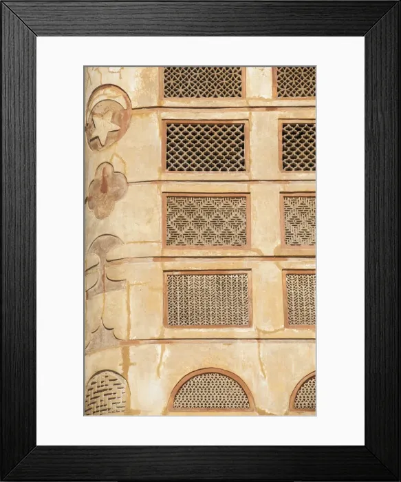 Framed Print : Bahrain, Manama, Muharraq, Beit Seyadi traditional house decorated with emblems of stars Framed Print : Bahrain, Manama, Muharraq, Beit Seyadi traditional house decorated with emblems of stars