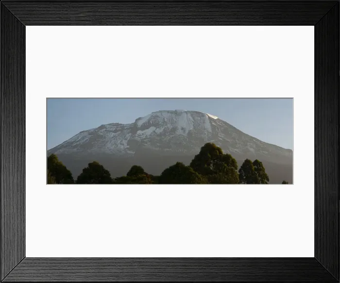 Framed Print : Mount Kilimanjaro panorama with trees in front, from Tanzania Framed Print : Mount Kilimanjaro panorama with trees in front, from Tanzania