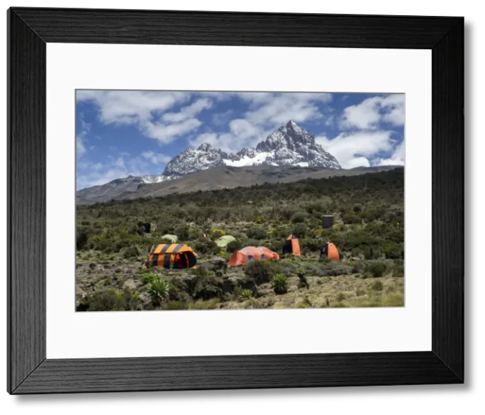 Framed Print : Camping climbing Mount Kilimanjaro, Tanzania Framed Print : Camping climbing Mount Kilimanjaro, Tanzania