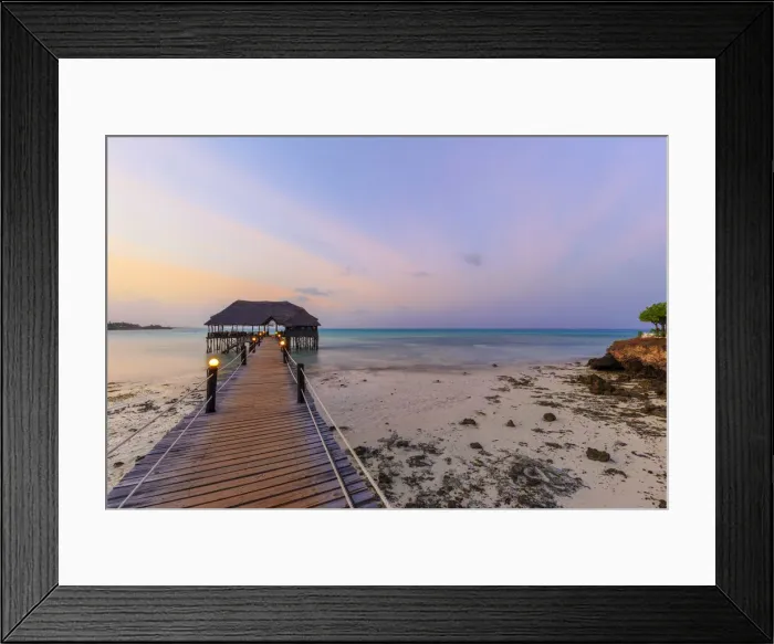 Framed Print : Tanzania. Zanzibar, Jambiani, Reef and Beach Resort, Jetty Bar (PR) Framed Print : Tanzania. Zanzibar, Jambiani, Reef and Beach Resort, Jetty Bar (PR)
