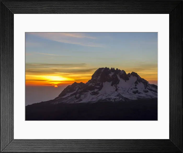 Framed Print : Sunrise view of the Mawenzi Peak of Mount Kilimanjaro, Tanzania Framed Print : Sunrise view of the Mawenzi Peak of Mount Kilimanjaro, Tanzania