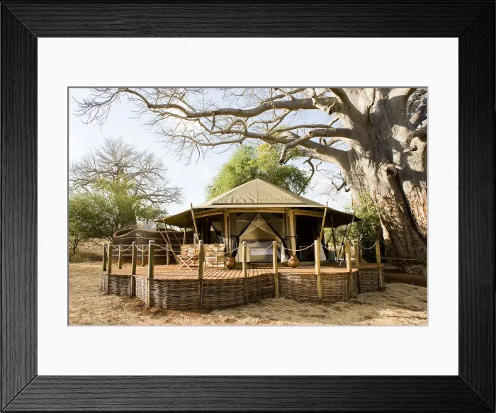 Framed Print : Exterior view of safari lodge room, Tanzania Framed Print : Exterior view of safari lodge room, Tanzania