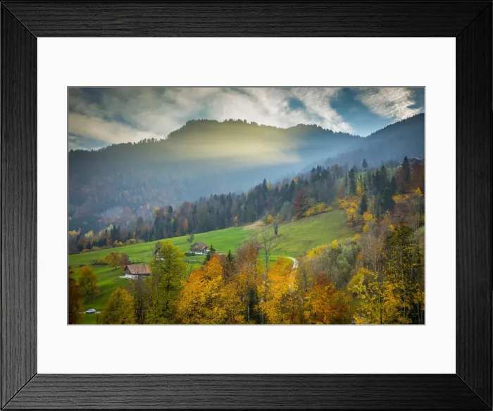 Framed Print : Hillside above lake Lungern, Obwalden, Switzerland Framed Print : Hillside above lake Lungern, Obwalden, Switzerland