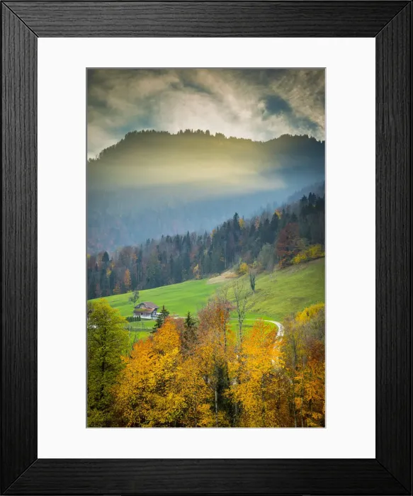 Framed Print : Hillside above lake Lungern, Obwalden, Switzerland Framed Print : Hillside above lake Lungern, Obwalden, Switzerland